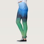 Kleurrijk hedendaags abstract ontwerp van landscha leggings (Links)
