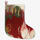 Kleurrijk hedendaags geschilderd Abstract monogram Grote Kerstsok (Voorkant)