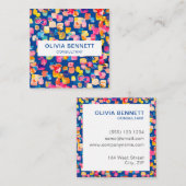 Kleurrijk, helder Abstract Vierkante Visitekaartje (Voorkant / Achterkant)