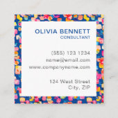 Kleurrijk, helder Abstract Vierkante Visitekaartje (Achterkant)