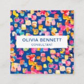 Kleurrijk, helder Abstract Vierkante Visitekaartje (Voorkant)