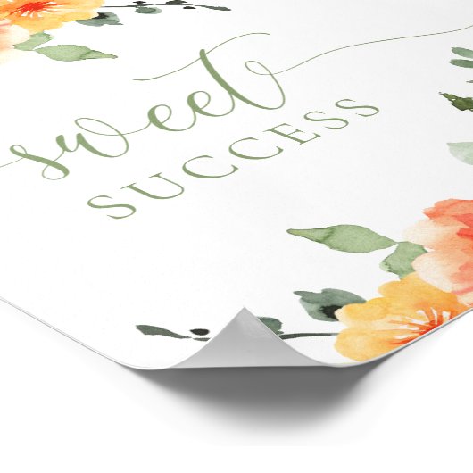 Kleurrijk helder bloemen zoet succes poster (Hoek)