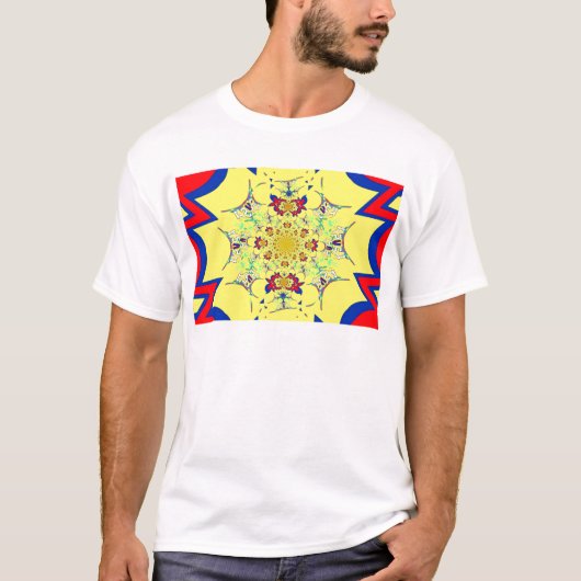 Kleurrijk Helder bloemendamastontwerp T-shirt (Voorkant)