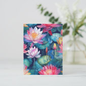 Kleurrijk helder bloemig naadloos patroon briefkaart (Staand voorkant)