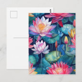 Kleurrijk helder bloemig naadloos patroon briefkaart (Voorkant / Achterkant)