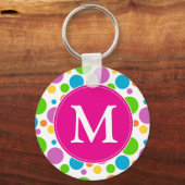 Kleurrijk, helder en roze Stip Sleutelhanger (Voorkant)