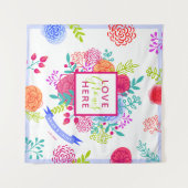 Kleurrijk helder fleurig lentebloemen boeket in vl wandkleed (Voorkant (horizontaal))