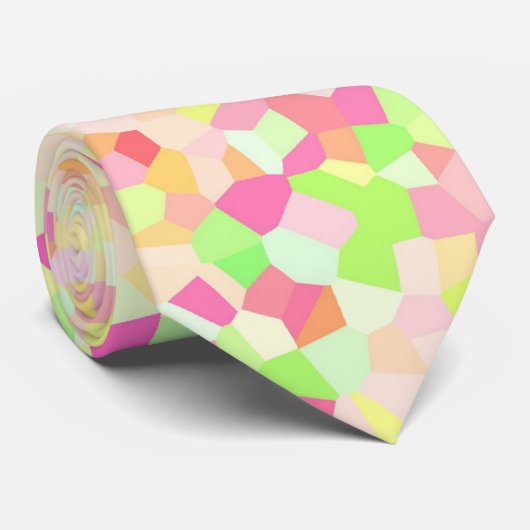 Kleurrijk Helder Funky Eclectic Sprinkle Mozaïek Stropdas (Opgerold)