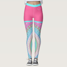 Kleurrijk Helder Hippie Cirkelpatroon Roze Blauw