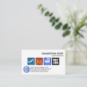 Kleurrijk helder logistiek servicepictogram visitekaartje (Staand voorkant)