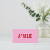 Kleurrijk Helder Modern Rood Roze Creatief Profess Visitekaartje (Staand voorkant)