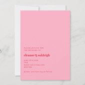 Kleurrijk, helder rood roze, modern, eenvoudig huw kaart (Voorkant)