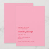 Kleurrijk, helder rood roze, modern, eenvoudig huw kaart (Voorkant / Achterkant)