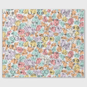 Kleurrijk, helder verjaardagspatroon, verpakkingsp cadeaupapier (Vlak)