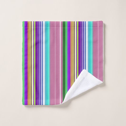 Kleurrijk, helder, verticaal tapepatroon bad handdoek (Wasdoekje)