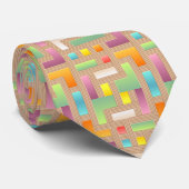 Kleurrijk helder vierkant. groen paarse, blauw, ge stropdas (Opgerold)