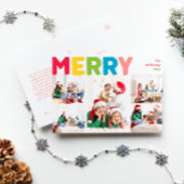 Kleurrijk & Helder Vrolijk Jaar in Review Vijf Fot Feestdagenkaart