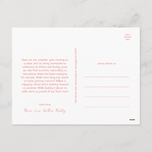 Kleurrijk & Helder Vrolijk Jaar in Review Vijf Fot Feestdagenkaart (Achterkant)