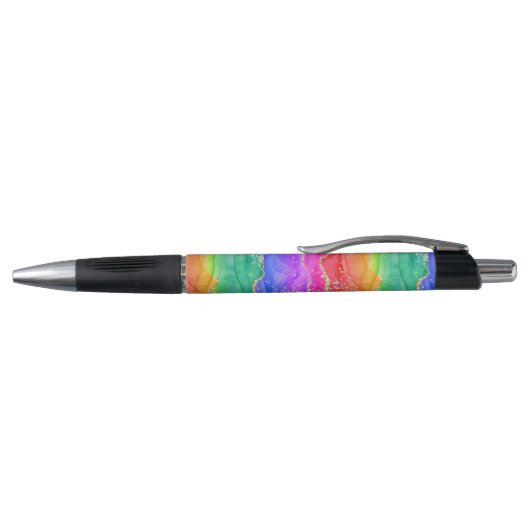 Kleurrijk helderRainbow Glitter Gold Agate Pen (Bovenkant)