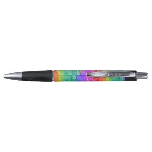 Kleurrijk helderRainbow Glitter Gold Agate Pen (Achterkant)