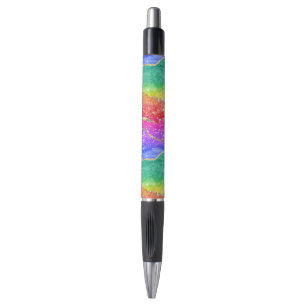 Kleurrijk helderRainbow Glitter Gold Agate Pen