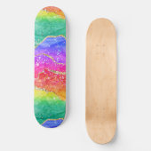 Kleurrijk helderRainbow Glitter Gold Agate Persoonlijk Skateboard (Voorkant)