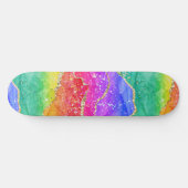 Kleurrijk helderRainbow Glitter Gold Agate Persoonlijk Skateboard (Horizontaal)