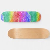 Kleurrijk helderRainbow Glitter Gold Agate Persoonlijk Skateboard (Horizontaal)