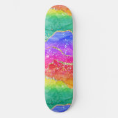 Kleurrijk helderRainbow Glitter Gold Agate Persoonlijk Skateboard (Voorkant)