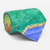 Kleurrijk helderRainbow Glitter Gold Agate Stropdas (Opgerold)