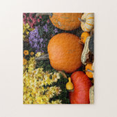 Kleurrijk herfst decoratief pompoenscherm legpuzzel (Verticaal)