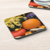 Kleurrijk herfst decoratief pompoenscherm onderzetter (Linkerzijde)