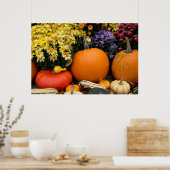 Kleurrijk herfst decoratief pompoenscherm poster (Keuken)