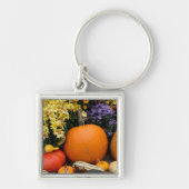 Kleurrijk herfst decoratief pompoenscherm sleutelhanger (Voorkant)