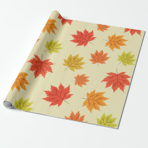 Kleurrijk herfst esdoornbladpatroon  cadeaupapier