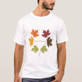Kleurrijk Herfst Esdorenblad Geef Dank Dankbaarhei T-shirt (Voorkant)