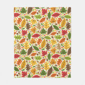 Kleurrijk Herfstblad en Eikelpatroon Fleece Deken (Voorkant)