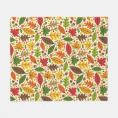 Kleurrijk Herfstblad en Eikelpatroon Fleece Deken (Voorkant (Horizontaal))