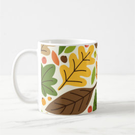 Kleurrijk Herfstblad en Eikelpatroon Koffiemok