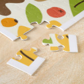 Kleurrijk herfstblad en eikelpatroon legpuzzel (Zijkant)