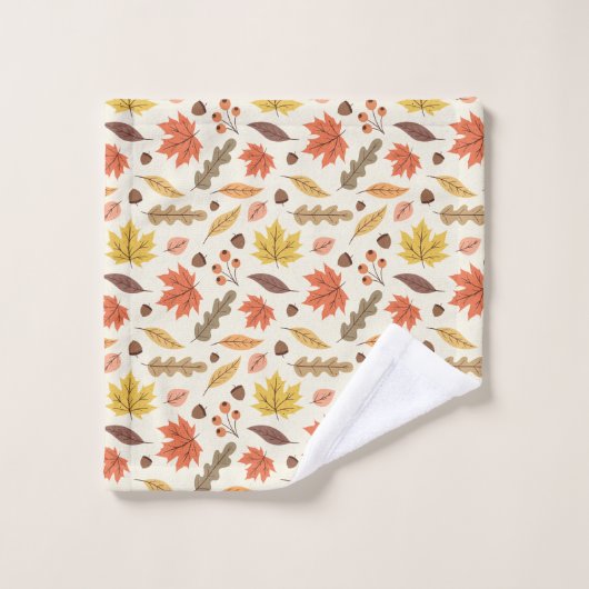 Kleurrijk Herfstblad Herfst Patroon Bad Handdoek (Wasdoekje)