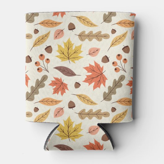 Kleurrijk Herfstblad Herfst Patroon Blikjeskoeler (Voorkant)