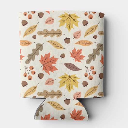 Kleurrijk Herfstblad Herfst Patroon Blikjeskoeler (Achterkant)