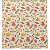 Kleurrijk Herfstblad Herfst Patroon Douchegordijn (Voorkant)