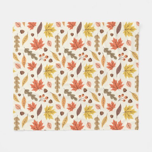 Kleurrijk Herfstblad Herfst Patroon Fleece Deken (Voorkant (Horizontaal))