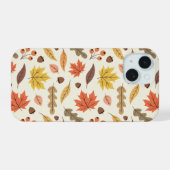 Kleurrijk Herfstblad Herfst Patroon iPhone 15 Case (Achterkant horizontaal)