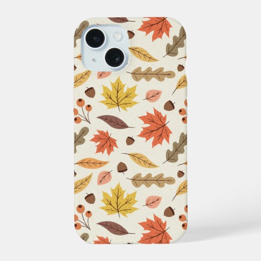 Kleurrijk Herfstblad Herfst Patroon iPhone 15 Case (Achterkant)