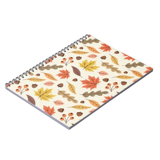 Kleurrijk Herfstblad Herfst Patroon Notitieboek (Linkerzijde)