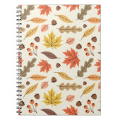 Kleurrijk Herfstblad Herfst Patroon Notitieboek (Voorkant)