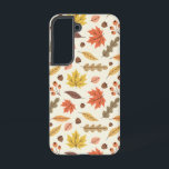 Kleurrijk Herfstblad Herfst Patroon Samsung Galaxy Hoesje<br><div class="desc">Dit ontwerp toont een levendig herfstthema-patroon met een verscheidenheid aan kleurrijke bladeren en eikels. De achtergrond is een lichte crème kleur met subtiele spikkels, het toevoegen van textuur en diepte aan het ontwerp. Het patroon omvat esdoornbladeren in levendige tinten rood, geel en sinaasappel, samen met andere bladeren in warme bruinen,...</div>